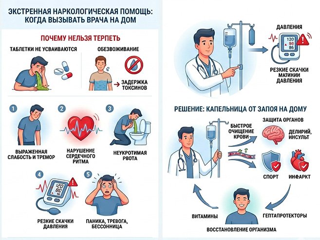 Симптомы запоя и решение: вызов нарколога с капельницей на дом